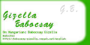 gizella babocsay business card